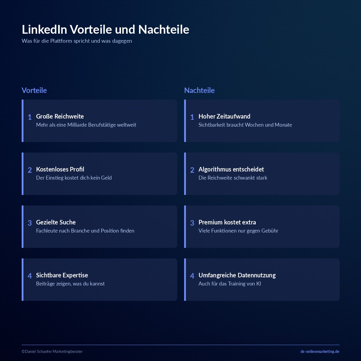 LinkedIn Nachteile: 8 Schwächen, die du vor dem Start kennen solltest 1 linkedin nachteile vorteile nachteile