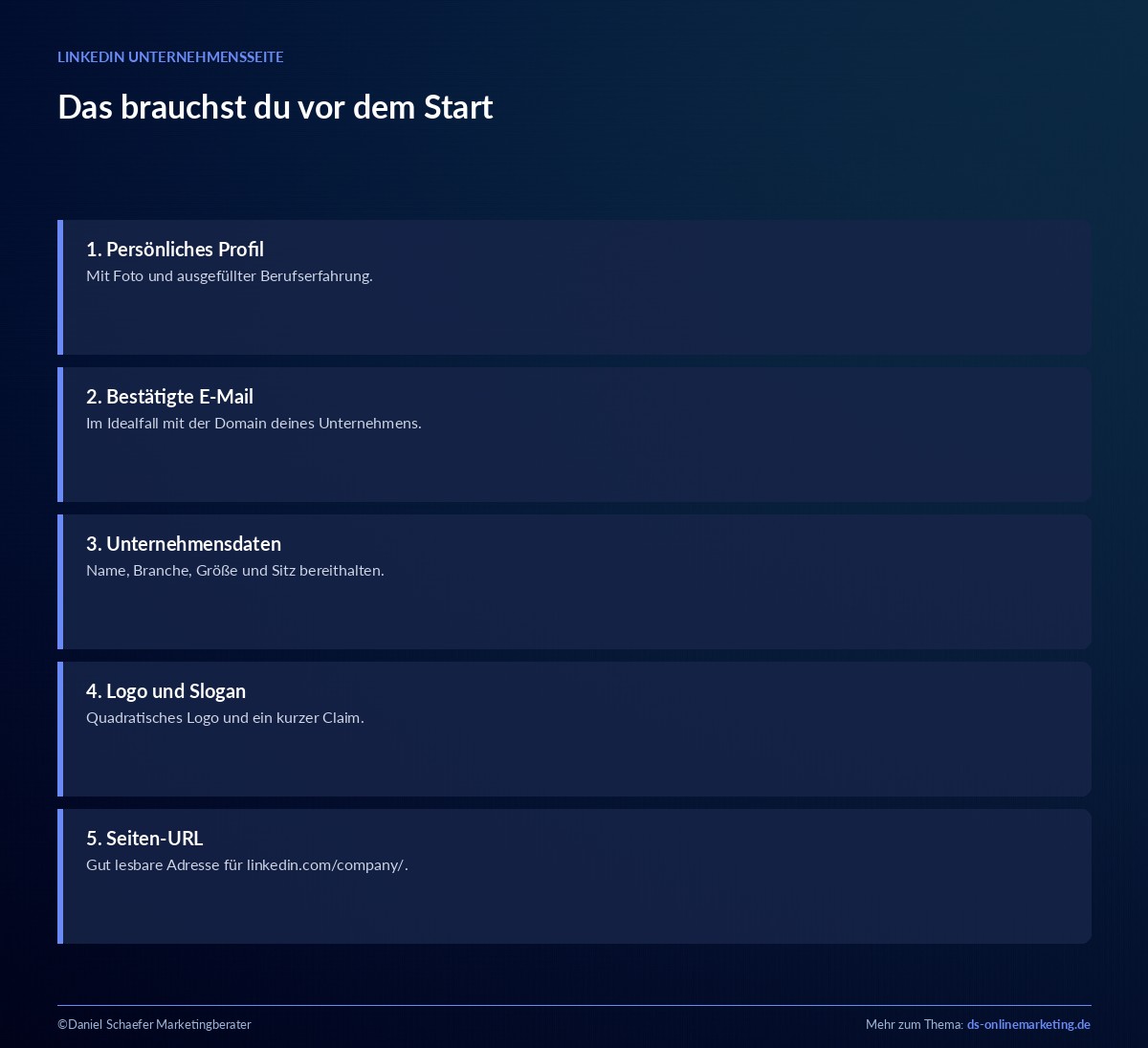 linkedin unternehmensseite voraussetzungen