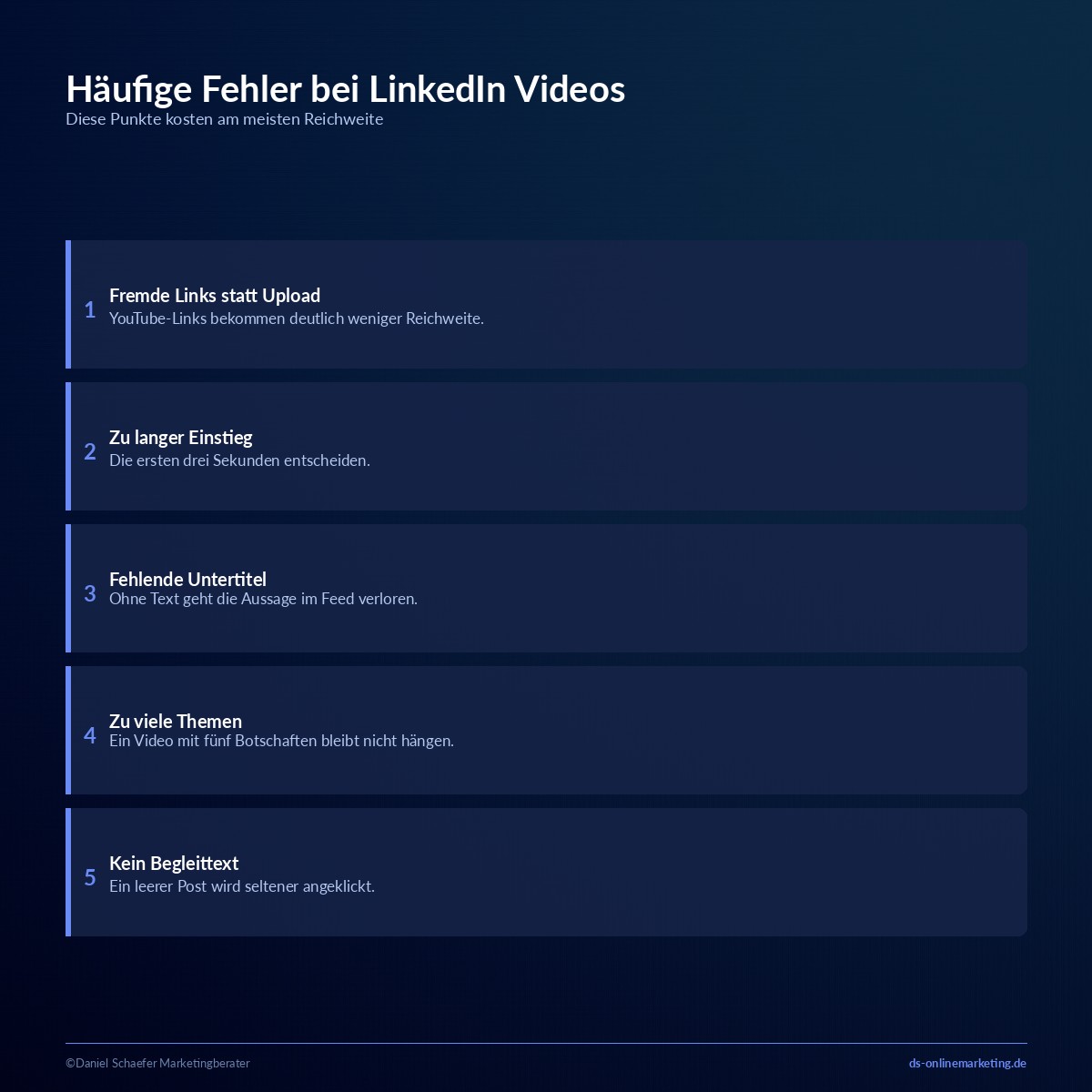 LinkedIn Videos: Format, Erstellung und Ads für mehr Reichweite 7 linkedin videos fehler