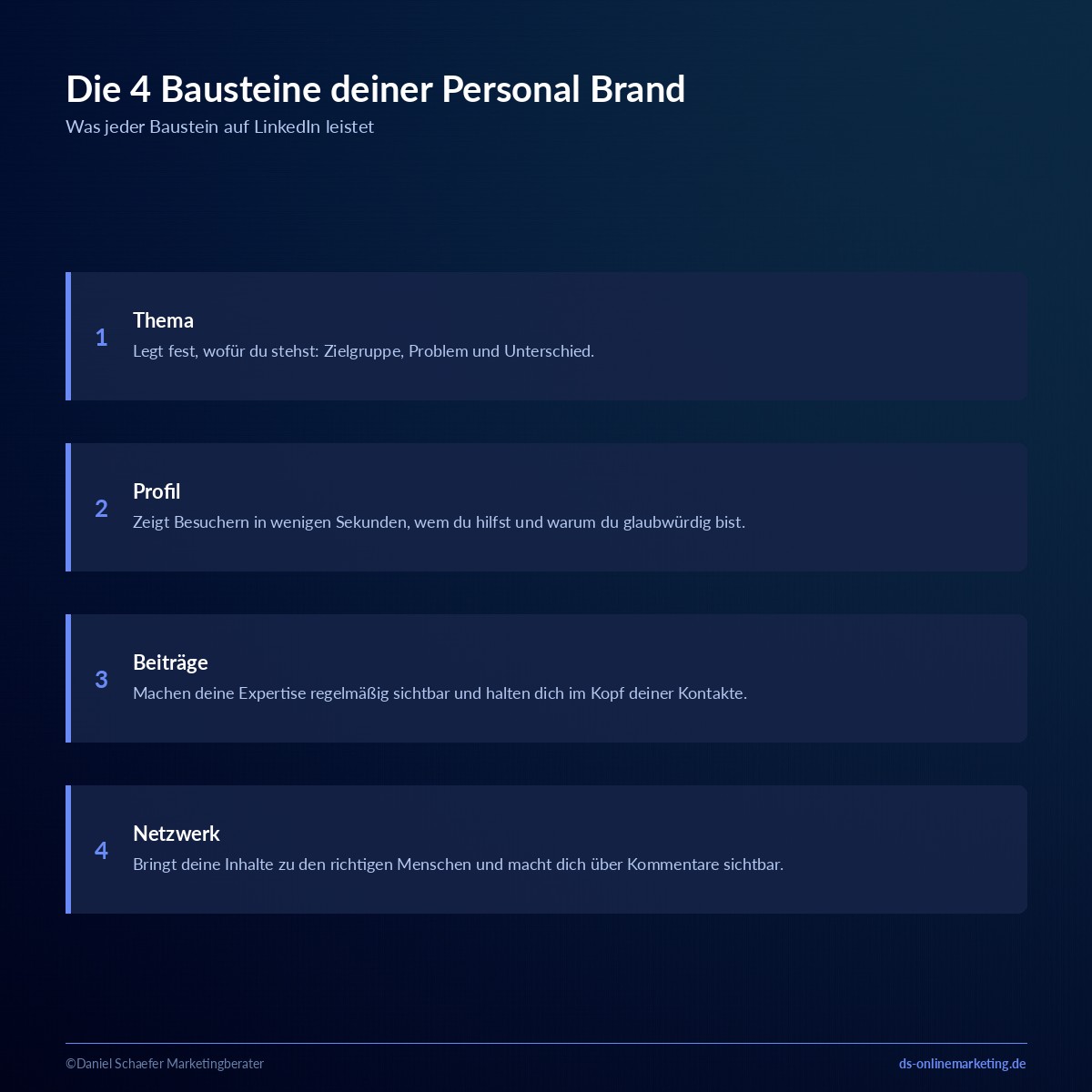 personal branding linkedin bausteine