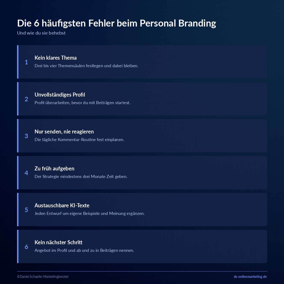 personal branding linkedin fehler