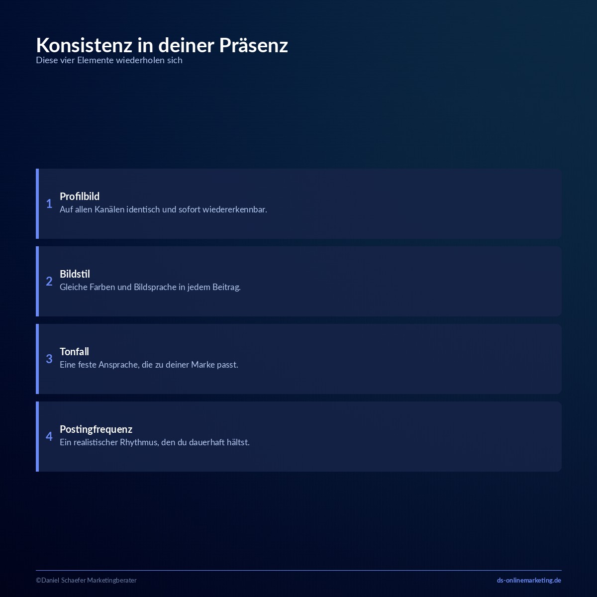 Social Media Präsenz aufbauen: Der Fahrplan für 2026 4 social media praesenz konsistenz