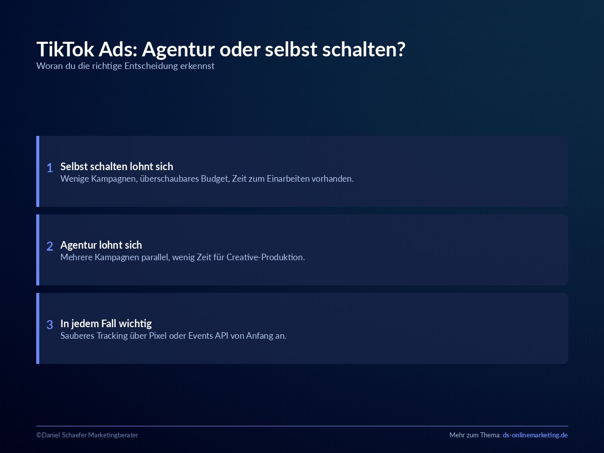 tiktok ads agentur oder selbst